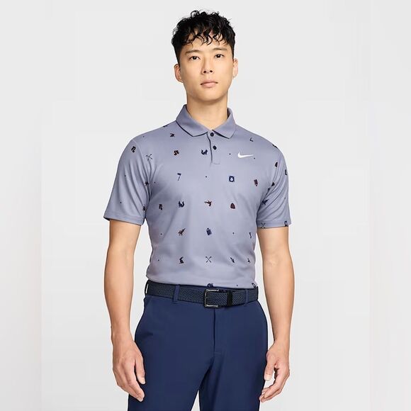 Nike Golf Polo Mens Dri-FIT Tour Icon All Over Print - Picture 1 of 12
